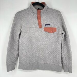 Patagonia Gray and Rust Crew Neck Sweater